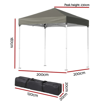 Instahut Gazebo 2x2m Outdoor Patio Garden Marquee Shade Grey.