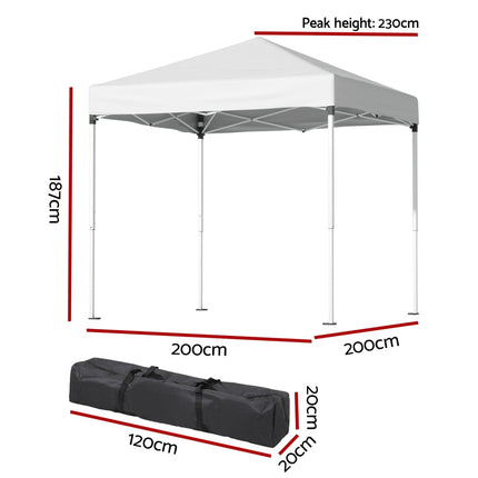 Instahut Gazebo 2x2m Outdoor Patio Garden Marquee Shade White.