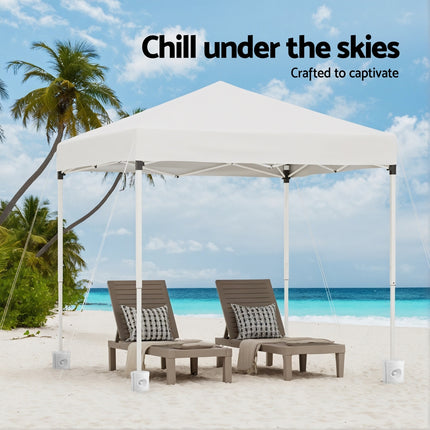 Instahut Gazebo 2x2m Outdoor Patio Garden Marquee Shade w/ Base Pods White.