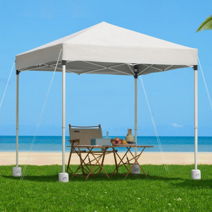 Instahut Gazebo 2x2m Outdoor Patio Garden Marquee Shade w/ Base Pods White.