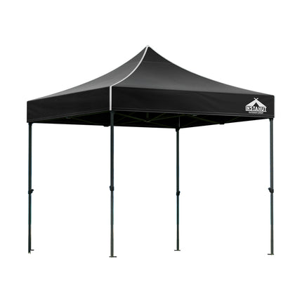 Instahut Gazebo Pop Up Marquee 3x3m Folding Tent Wedding Outdoor Camping Canopy Gazebos Shade Black.