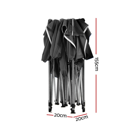 Instahut Gazebo Pop Up Marquee 3x3 Folding 500D Wedding Tent Base Pod Black.