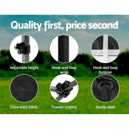 Instahut Gazebo Pop Up Marquee 3x3 Folding 500D Wedding Tent Base Pod Black.
