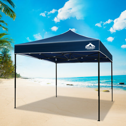 Instahut Gazebo Pop Up Marquee 3x3m Folding Tent Wedding Outdoor Camping Canopy Gazebos Shade Navy.