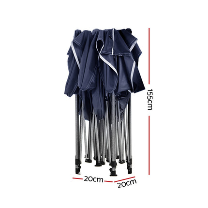 Instahut Gazebo Pop Up 3x3m w/Base Podx4 Marquee Folding Outdoor Wedding Camping Tent Shade Canopy Navy.