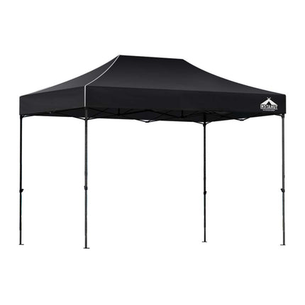 Instahut Gazebo Pop Up Marquee 3x4.5 Folding Tent 500D Wedding Camping Black.