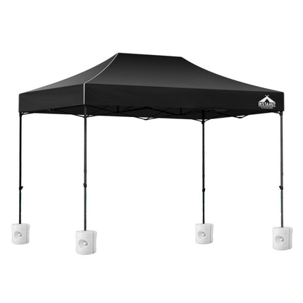 Instahut Gazebo Pop Up Marquee 3x4.5 Folding 500D Wedding Tent Base Pod Black.