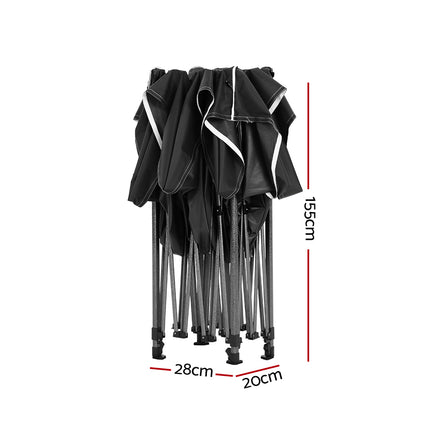 Instahut Gazebo Pop Up Marquee 3x4.5 Folding 500D Wedding Tent Base Pod Black.