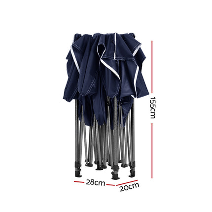 Instahut Gazebo Pop Up Marquee 3x4.5m Folding Tent Camping 500D Oxford Navy.