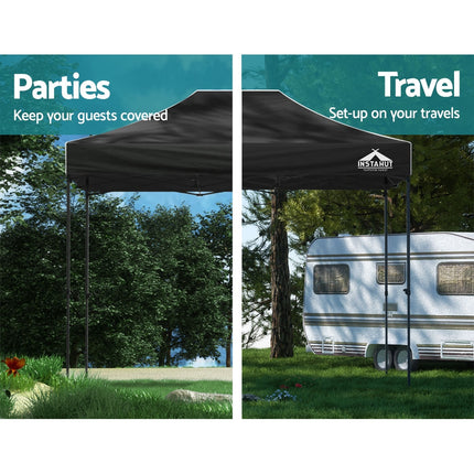 Instahut Gazebo Pop Up Marquee 3x4.5m Folding Tent Camping 500D Oxford Navy.