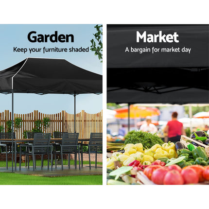 Instahut Gazebo Pop Up Marquee 3x4.5m Folding Tent Camping 500D Oxford Navy.