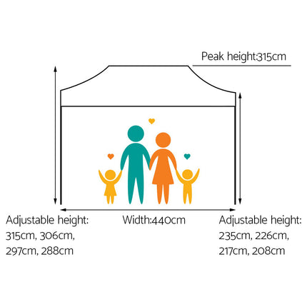 Instahut Gazebo Pop Up Marquee 3x4.5 Folding Tent 500D Oxford Fabric White.