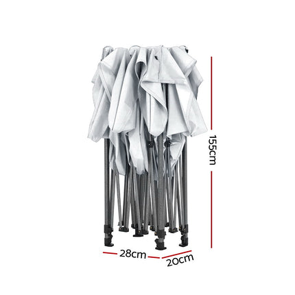 Instahut Gazebo Pop Up 3x4.5m w/Base Podx4 Marquee Folding Outdoor Wedding Camping Tent Shade Canopy White.