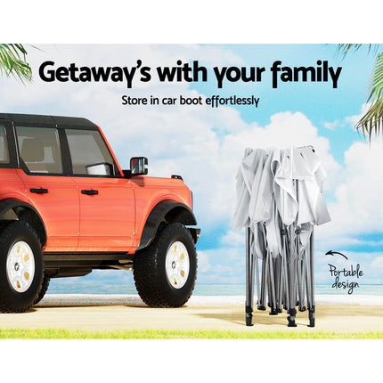 Instahut Gazebo Pop Up 3x4.5m w/Base Podx4 Marquee Folding Outdoor Wedding Camping Tent Shade Canopy White.