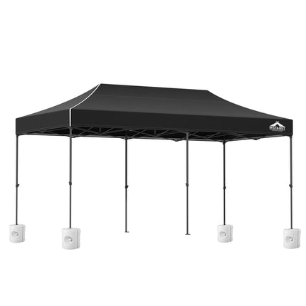 Instahut Gazebo Pop Up Marquee 3x6 Folding Outdoor 500D Tent Base Pod Black.