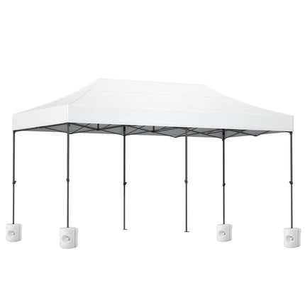 Instahut Gazebo Pop Up Marquee 3x6 Folding 500D Wedding Tent Base Pod White.