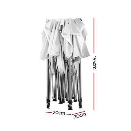 Instahut Gazebo Pop Up Marquee 3x6 Folding 500D Wedding Tent Base Pod White.