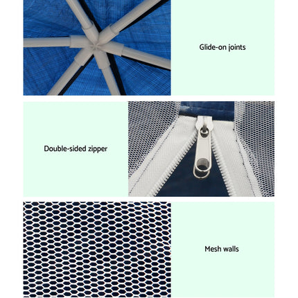 Instahut Gazebo?2x2m Marquee Wedding Party Tent Outdoor Camping Mesh Wall Canopy Shade Gazebos Navy.