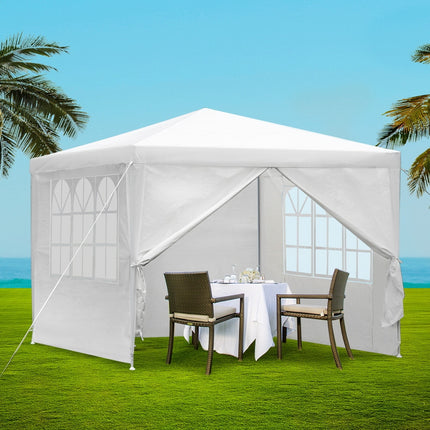 Instahut Gazebo 3x3m Marquee Wedding Party Tent Outdoor Camping Side Wall Canopy Window Panel White.