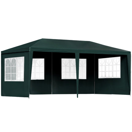 Instahut Gazebo 3x6m Marquee Wedding Party Tent Outdoor Camping Side Wall Canopy 4 Panel Green.