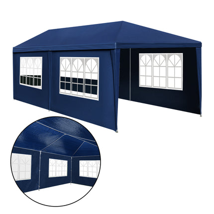 Instahut Gazebo 3x6m Marquee Wedding Party Tent Outdoor Camping Side Wall Canopy 6 Panel Blue.