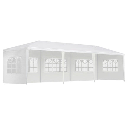 Instahut Gazebo 3x9m Marquee Wedding Party Tent Outdoor Camping Side Wall Canopy 5 Panel White.