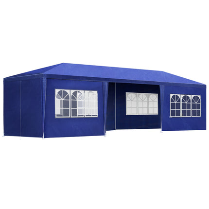 Instahut Gazebo 3x9m Marquee Wedding Party Tent Outdoor Camping Side Wall Canopy 8 Panel Blue.