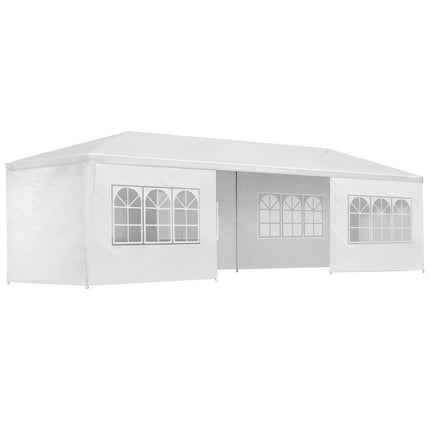 Instahut Gazebo 3x9m Marquee Wedding Party Tent Outdoor Camping Side Wall Canopy 8 Panel White.
