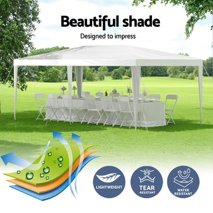 Instahut Gazebo 3x6m Wedding Party Marquee Tent Outdoor Event Camping Canopy Shade White.