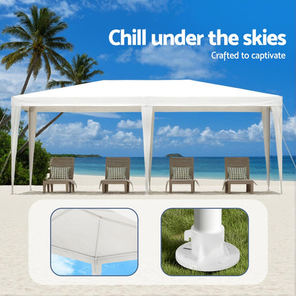 Instahut Gazebo 3x6m Wedding Party Marquee Tent Outdoor Event Camping Canopy Shade White.