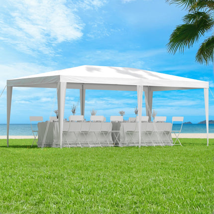 Instahut Gazebo 3x6m Wedding Party Marquee Tent Outdoor Event Camping Canopy Shade White.
