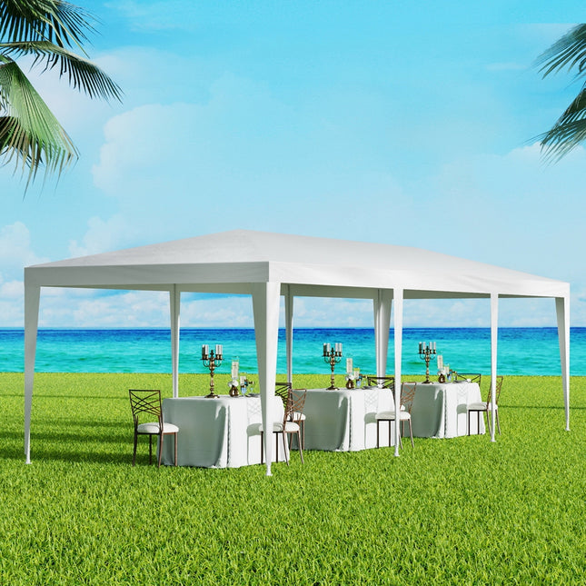 Instahut Gazebo 3x9 Wedding Party Marquee Tent Outdoor Event Camping Shade White.