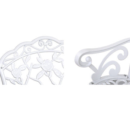 Gardeon Outdoor Garden Bench Seat 100cm Cast Aluminium Outdoor Patio Chair Vintage White.