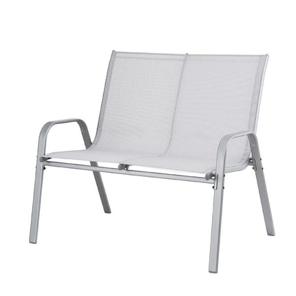 Gardeon Garden Bench Seat Steel Outdoor Patio Park Lounge Backyard Chair Grey.