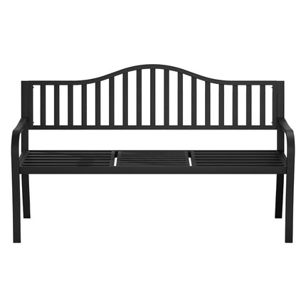 Gardeon Outdoor Garden Bench Seat Loveseat Steel Foldable Table Patio Furniture Black.
