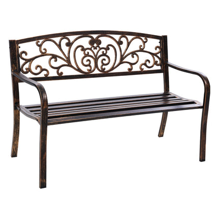 Gardeon Outdoor Garden Bench Seat Steel Outdoor Furniture 3 Seater Park Bronze.