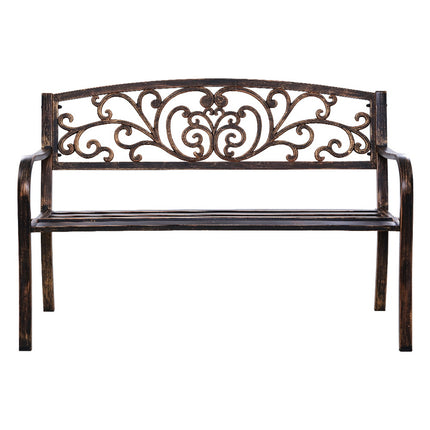 Gardeon Outdoor Garden Bench Seat Steel Outdoor Furniture 3 Seater Park Bronze.