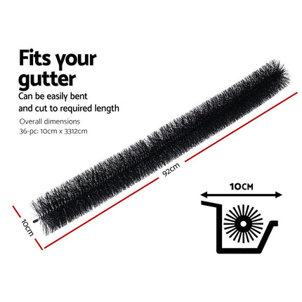 Gardeon Gutter Guard Brush 32M 92X10cm 36PCS.