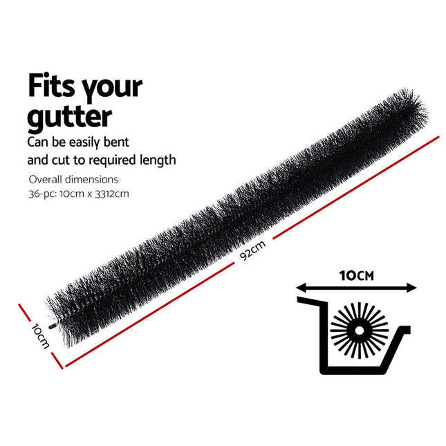 Gardeon Gutter Guard Brush 32M 92X10cm 36PCS.