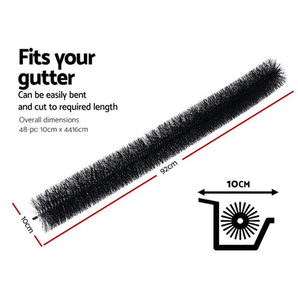 Gardeon Gutter Guard Brush 44M 92X10cm 48PCS.