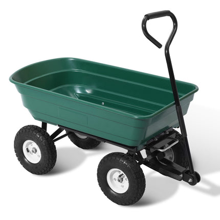 Gardeon Garden Cart Dump 270kg Hand Trailer Trolley Wagon Wheelbarrow Pull 75L.