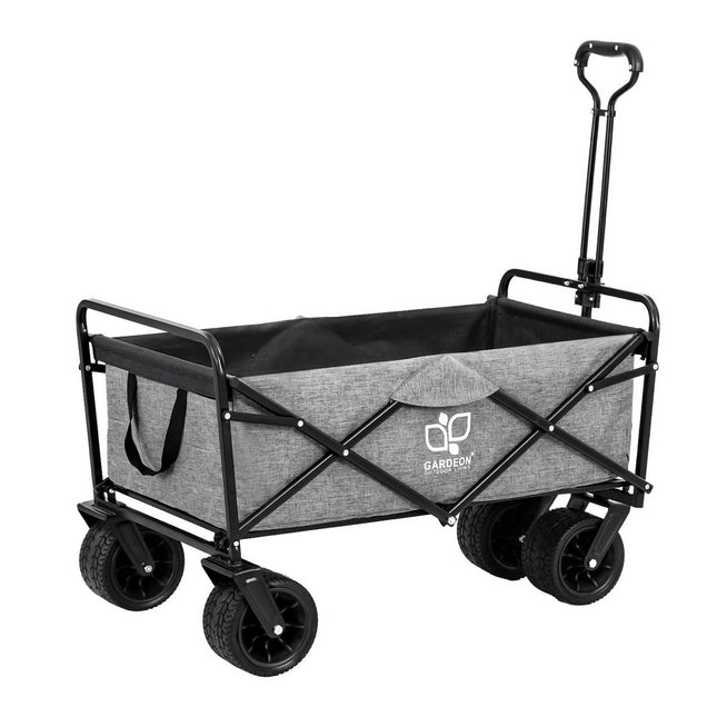 Gardeon Garden Cart with Cargo Net Grey.