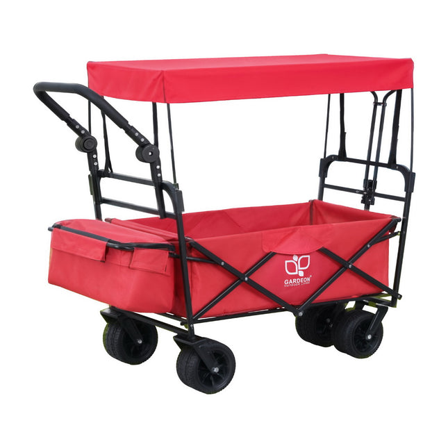 Gardeon Garden Cart with Removable Canopy Red.