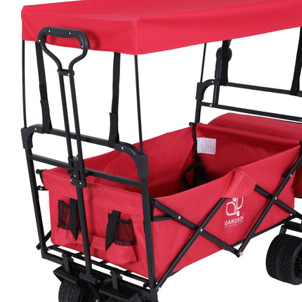 Gardeon Garden Cart with Removable Canopy Red.