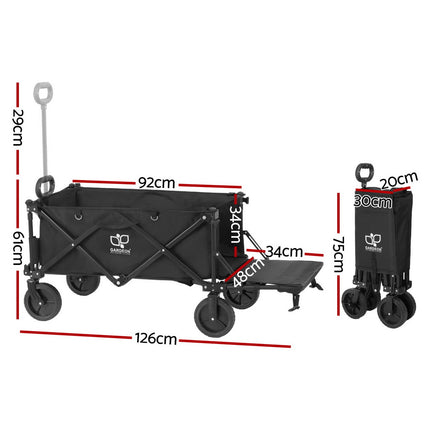 Gardeon Garden Cart with Opening Rear Black.