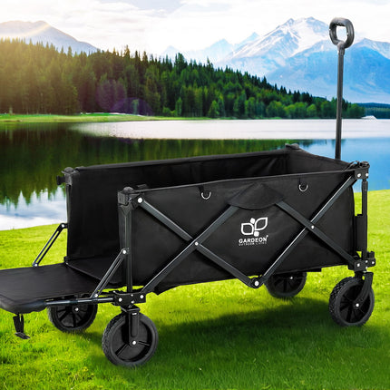 Gardeon Garden Cart with Opening Rear Black.