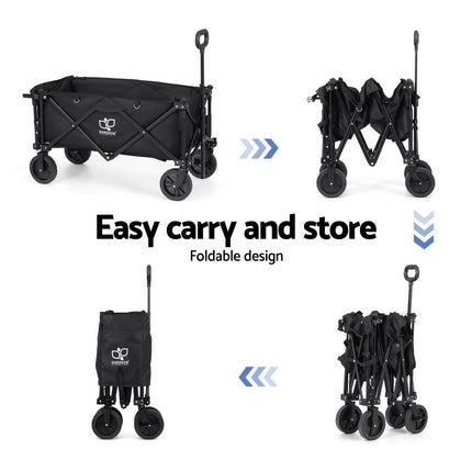 Gardeon Garden Cart with Opening Rear Black.