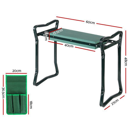 Gardeon Garden Kneeler 3-in-1 Padded Seat Stool Outdoor Bench Knee Pad Foldable.