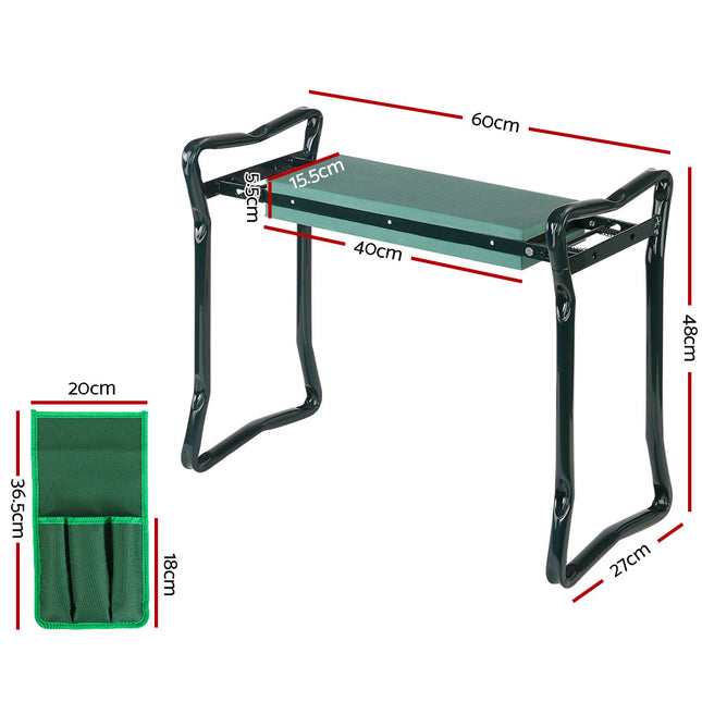Gardeon Garden Kneeler 3-in-1 Padded Seat Stool Outdoor Bench Knee Pad Foldable.