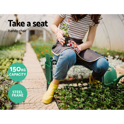 Gardeon Garden Kneeler 3-in-1 Padded Seat Stool Outdoor Bench Knee Pad Foldable.